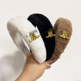 celine Arc de Triomphe Hair Tie Plush Hair Band Hair Clip Women's Fall Winter High Cranial Top Hairy Headband 2022 New Premium