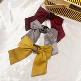 chanel korean style large bow hair clip delicate satin fabric horsetail spring clip headwear net red girl top clip hair accessories women