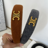 celine L Wind Woolen Hair Clip Hair Band Women Premium Feel Headband Autumn Winter High Cranial Top Pressure Hair Clip All Match Headwear