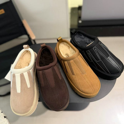 Ethnic-style made thick-soled snow boots women's inner heightened leather fur one-piece cotton boots slippers cowhide wool fleece anti-slip UGG