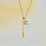 celine explosive titanium triumphal door pull necklace earrings set collarbone chain studs colorful accessories
