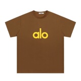 alo summer new trendy Alo short sleeve letter print T-shirt loose design niche fashion casual