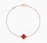 van cleef Floral Bracelet 18k Gold Fashion Jewelry ins