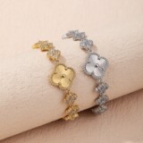 van cleef Gold Bracelet Floral Red