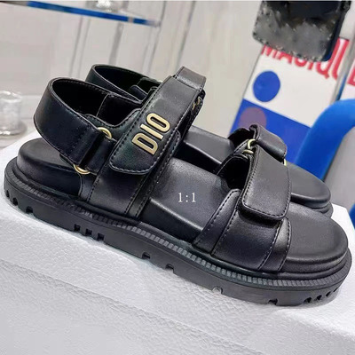 Dior Women's Outerwear European and American Platform Sandals 26 Spring and Summer New Line with Velcro Casual Versatile Letter D Home Flip Flops