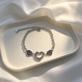 Tiffanay new gold white minimalist commute all-match printing love ladies titanium steel bracelet ins style hand ornament