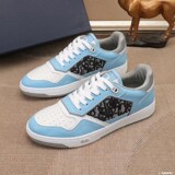 Dior Cross-border Foreign Trade Men's Shoes Fashion Versatile Sneakers Casual Color Block Genuine Leather Skate Shoes