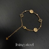 Van cleef High Edition Four Leaf Clover Louis Vuitton New Old Floral Bracelet Lady Rose Gold Plated No Fading Bracelet One Piece Generation