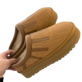 Ethnic-style made thick-soled snow boots women's inner heightened leather fur one-piece cotton boots slippers cowhide wool fleece anti-slip UGG