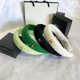 New Linen Woven Wide Edge Light Luxury High Appearance Chanel Style Hair Band Burst French Sweet Korean Style Niche Headband