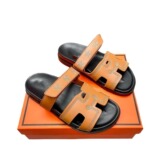 Hermes new multicolor velcro second uncle slippers women outer wear platform sandals flat casual slippers outer wear