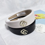 Gucci new European and American leather sponge letter headband net red temperament out all-match hair card simple headband jewelry ladies