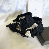 Prada Inverted Triangle Letters Correctly Braided Wide Brim Headband High Cranial Top Pressing Hair Shampoo Facial Outing All-Match Hair Accessories