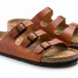 Birken 2026 new leather vintage style Birkenstock women open toe flip-flops three row square buckle platform casual sandal