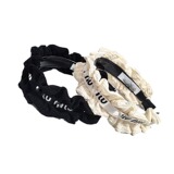 miumiu black and white lace Chanel style high headband girls spring and summer elegance net red headwear 2023 new
