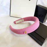 chanel High Cranial Top Wide Edge Pink Hair Band Women Korean Influencer Elegance Pressing Hair Card Headband All Match Face Wash Hair Accessories Hair Band