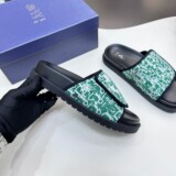 Dior European station new slippers breathable beach premium feel men's and women's slippers summer plus size non-slip denim words