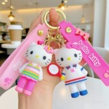 Cross-dressing hellokitty sanrio keychain hundred change kitty cat doll schoolbag ornament student small gift