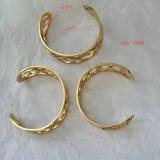 FENDI Stainless Steel Bangle 18 K Gold Open Bangle