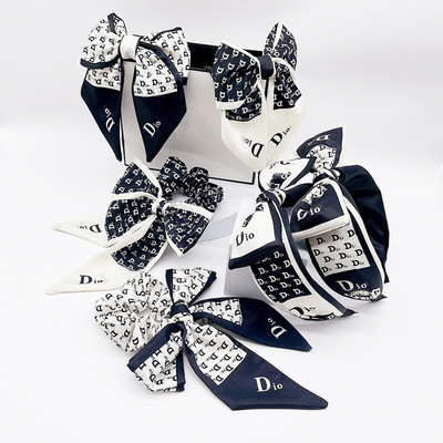 Dior Letter Hair Band Women Fall Winter Simple Hair Clip High Cranial Headband Hair Bow Hair Accessories Hair Bundles Hair Hole Hair Card Set
