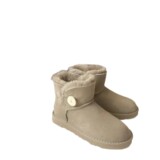 Winter classic wood buckle snow boots women sheepskin fleece one piece wool boots genuine leather fleece thickened warm cotton shoes UGG