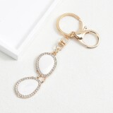 Cross-border new variety of crafts diamond-set sailing ship rudder key chain gift temperament car key chain alloy ornament