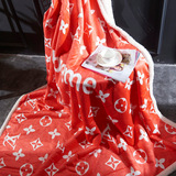 Louis Vuitton Trendy Blanket Casual Lamb Fleece Padded Blanket Manufacturer Printing Foreign Trade Baby Fleece Big Brand Nap Blanket