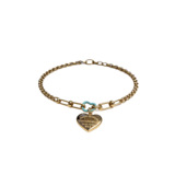 TIffany Titanium Steel 18K Gold Blue Drip Oil Love Horseshoe Bracelet Lady Celebrity Lady Style Fashion Commute All Match