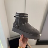 2026 new winter cross-border foreign trade genuine leather snow boots Korean ankle boots warm fleece cotton shoes fur women boots UGG