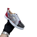 New cl Red Men's Shoes Black Embroidery Men's Shoes Flat Casual Shoes