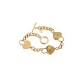 Tiffany Titanium Steel 18k Gold Korean Style T Home Printed Heart Chain Stitching OT Buckle Bracelet Women Commuting Everyday