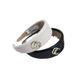 Gucci new European and American leather sponge letter headband net red temperament out all-match hair card simple headband jewelry ladies