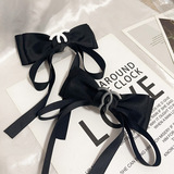 Chanel French Double Elegance Back Headgear Large Smooth Bow Hair Clip Korean Simple Princess Girl