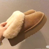 women's winter new tatzler sheepskin fur loafers flip wool non-slip warm high sole snow boots UGG