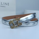 Celine One Piece Generation 2.5 Two-Ply Cowhide Leather Belt Ladies Fashion Simple Genuine Leather Dress Denim Slim Belt