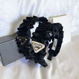 Prada Inverted Triangle Letters Correctly Braided Wide Brim Headband High Cranial Top Pressing Hair Shampoo Facial Outing All-Match Hair Accessories