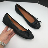 Coach foreign trade Europe and the United States 2025 new C line fabric tassel bow flat shoes comfortable bean shoes milk shoes