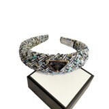 prada Fall Winter Out High Cranial Headband Hair Band Chanel Style Gold Silk Yarn Hair Card Wide Edge Hair Cave Headband Hair Band