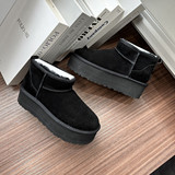 5cm Thick Sole Short Snow Boots 2026 Winter Wool Boots Women's Sheepskin Fur All-in-One Thick Sole Week Winter Rain Thick Sole Cotton Shoes UGG