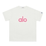 alo summer new trendy Alo short sleeve letter print T-shirt loose design niche fashion casual