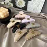 celine new large premium grasping clip triumphal door vintage hair grab the back of the head temperament plate hair ponytail shell clip women