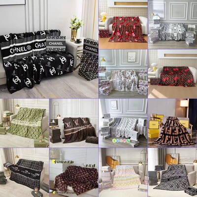 Cross-border foreign trade fashion brand blanket big brand gift flannel blanket office nap blanket air conditioning blanket gift box