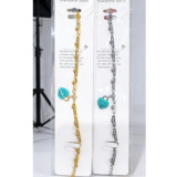 Tiffany Titanium Steel 18K Gold Blue Pink Resin Printed Love Handmade Chain Bracelet Women's Niche Premium Korean Style Hand Ornament