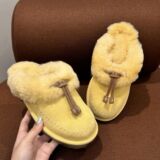 Women's Fall/Winter New Item Casual Outdoor Flip Flop Slippers 2026 New Item Warm Slip On Fleece Shoes Women's UGG