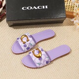 coach cross-border summer exotic high value new Chinese summer words foreign trade flat soft bottom wear-resistant beach slippers women