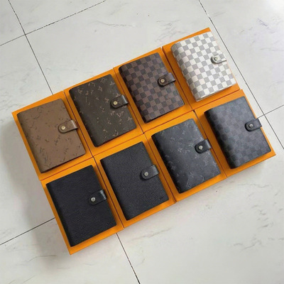 Louis Vuitton cross-border foreign trade original loose-leaf notepad old flower full printed card holder passport holder fashion simple document holder handbag