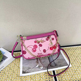 coach 2026 new old flower armpit bag european and american crossbody vintage print chain mahjong shoulder bag all match