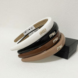 miumiu Temperament Simple Pearl Letter Hair Band Sponge Blast Furnace Headband Thin Edge Airy Hair Card Wear Out Hair Pressure Women