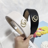 Gucci new European and American leather sponge letter headband net red temperament out all-match hair card simple headband jewelry ladies