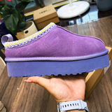 Snow boots women outer wear thick soled fur shoes 2026 autumn and winter new leather fur one-piece fleece bag toe half slippers UGG